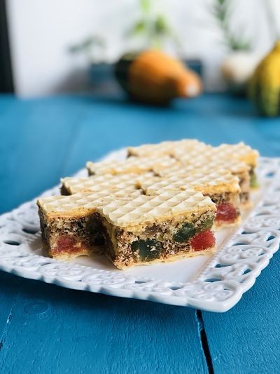 Prăjitură Mozaic cu rahat și nuci în foi de napolitane